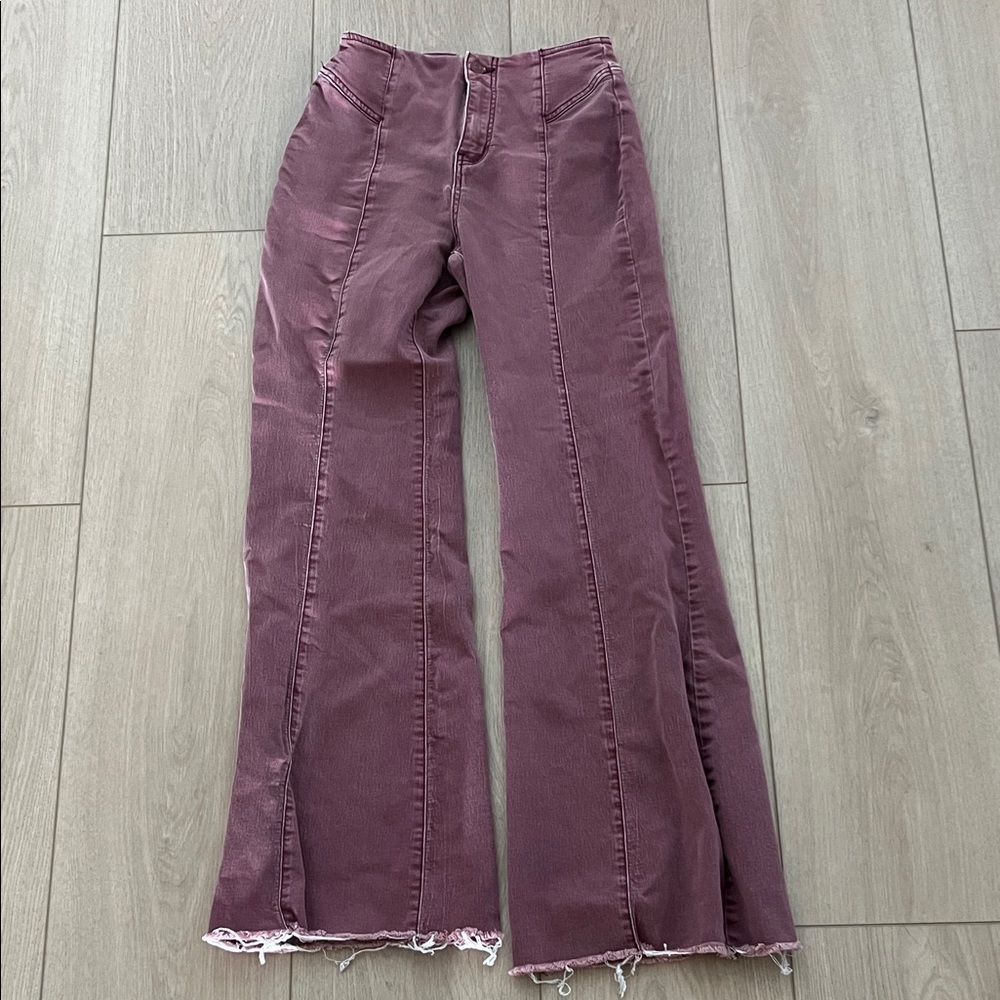 We The Free Burgundy Flare Jeans